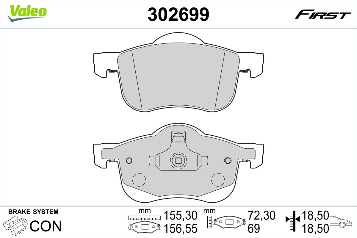 VALEO Fékbetét, mind 302699_VALEO